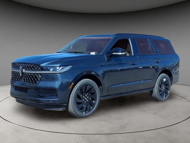 2026 Lincoln Navigator Reserve in Blue Metallic — front three-quarter view