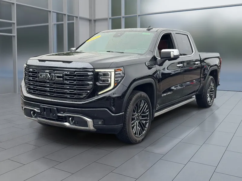 2022 GMC Sierra 1500 Denali Ultimate in Onyx Black — front three-quarter view