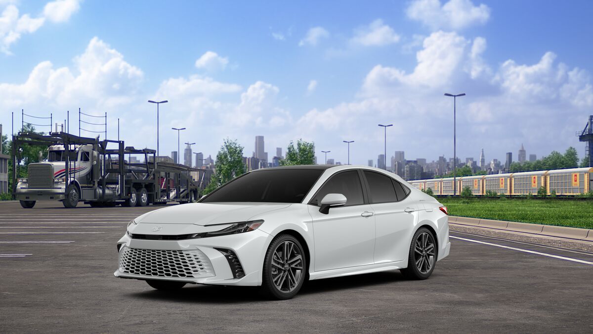 2026 Toyota Camry XSE in Wind Chill Pearl — front three-quarter view
