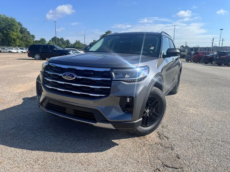 2026 Ford Explorer Active in Gray Metallic — front three-quarter view