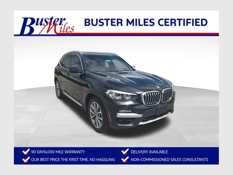 2018 BMW X3 xDrive30i in Black Sapphire Metallic — front three-quarter view