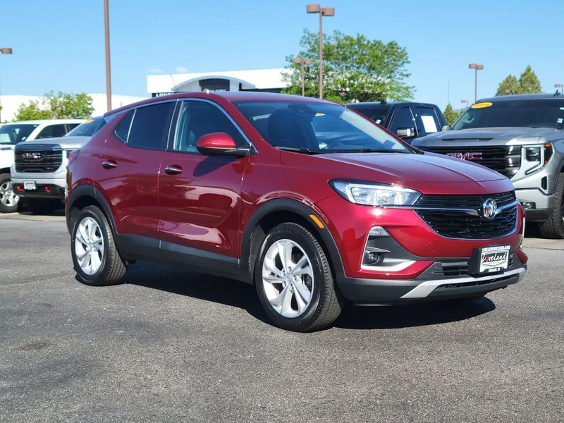 2023 Buick Encore GX Preferred in Cinnabar Metallic — front three-quarter view