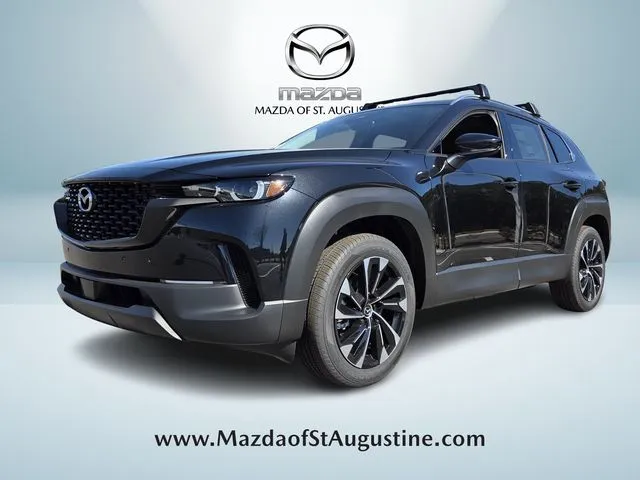 2026 Mazda CX-50 Hybrid Premium Plus in Black — front three-quarter view