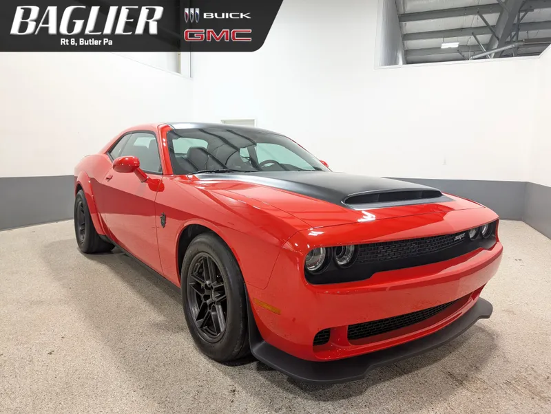 2023 Dodge Challenger SRT Hellcat Redeye Widebody in Orange — front three-quarter view