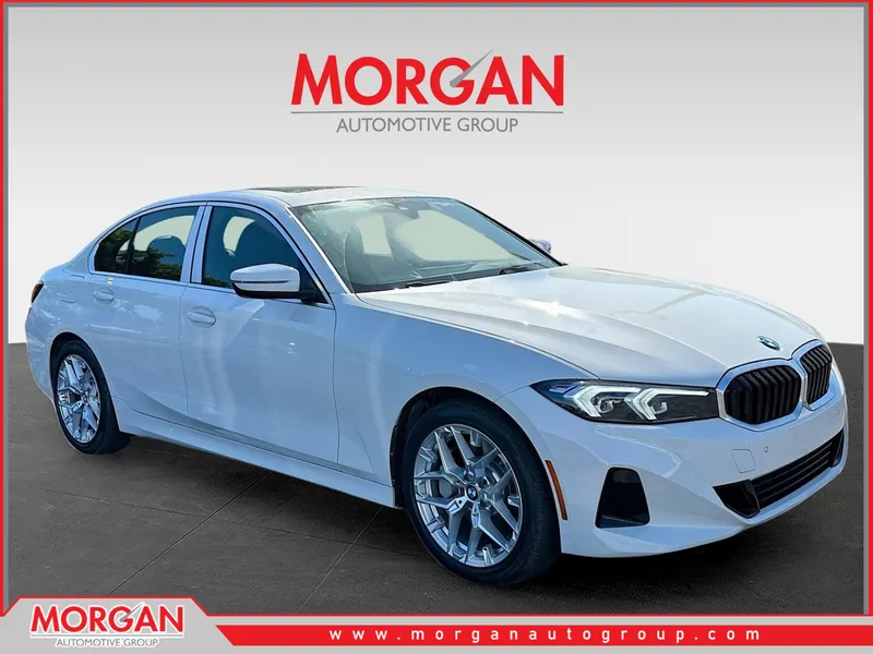 2026 BMW 3 Series 330i in White — front three-quarter view