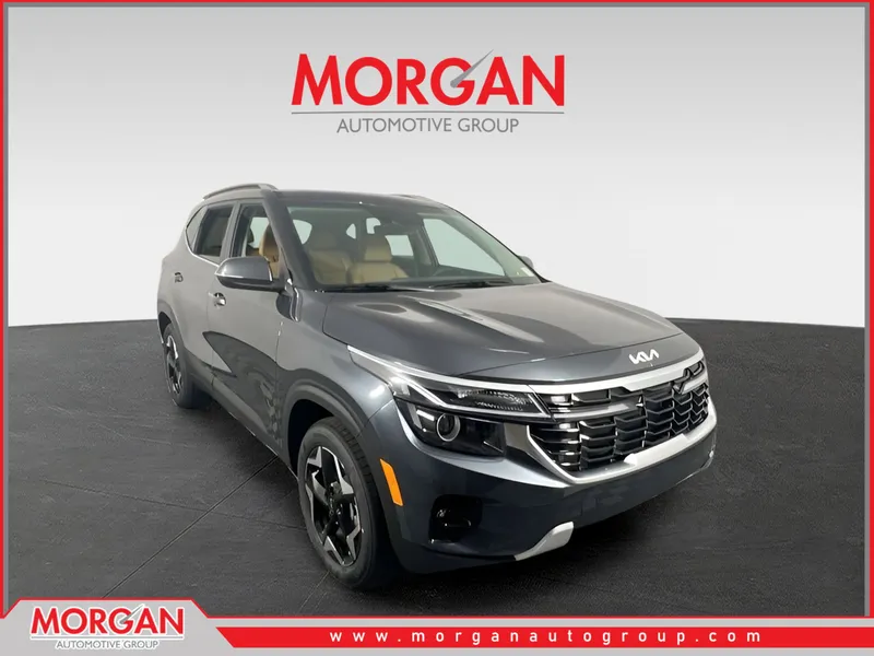 2026 Kia Seltos EX in Gravity Gray — front three-quarter view
