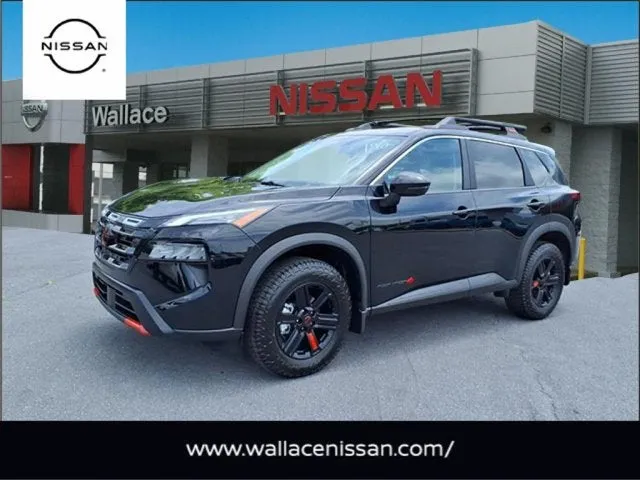 2026 Nissan Rogue Rock Creek in Super Black Kh3 — front three-quarter view