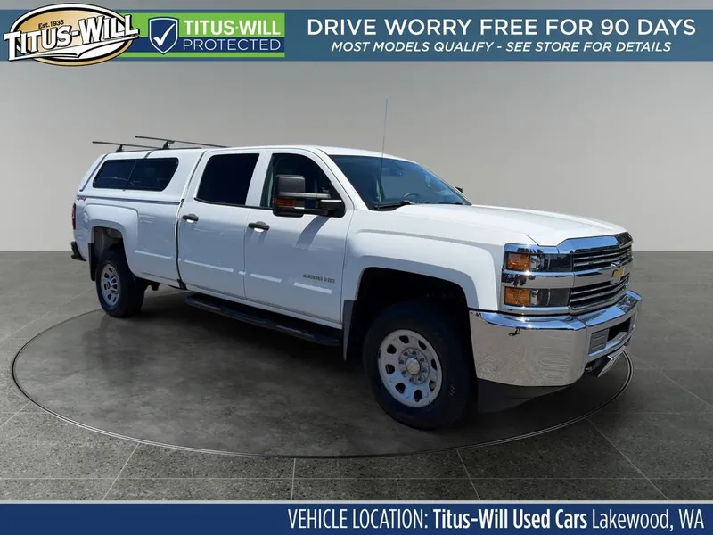 2017 Chevrolet Silverado 3500HD Work Truck in Summit White — front three-quarter view