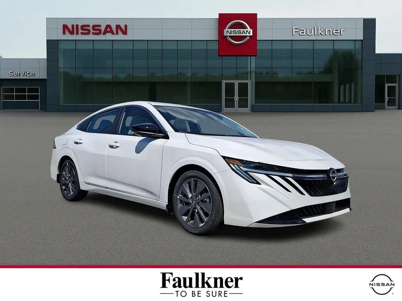 2026 Nissan Sentra SL in Aspen White Tricoat — front three-quarter view