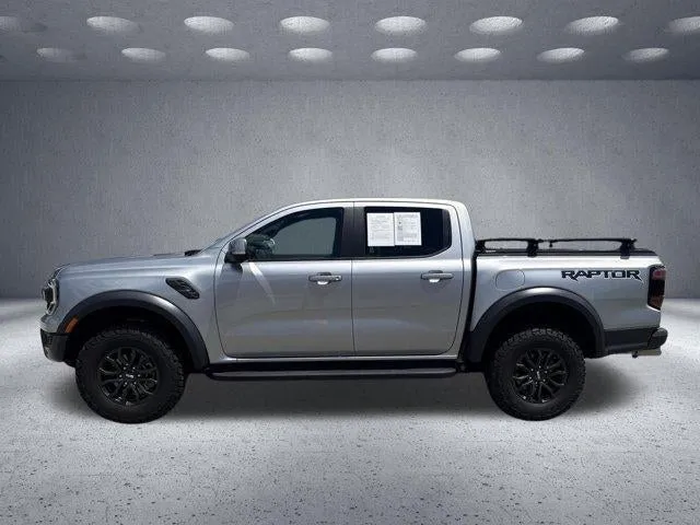 2024 Ford Ranger Raptor in Silver — front three-quarter view