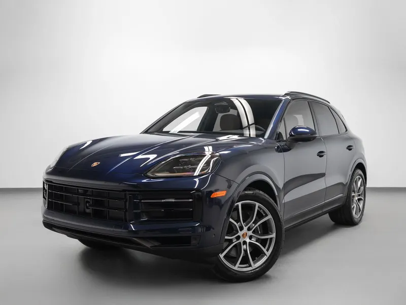 2026 Porsche Cayenne Cayenne in Algarve Blue Metallic — front three-quarter view