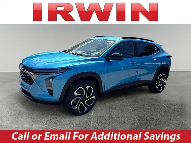 2026 Chevrolet Trax 2RS in Marina Blue Metallic — front three-quarter view