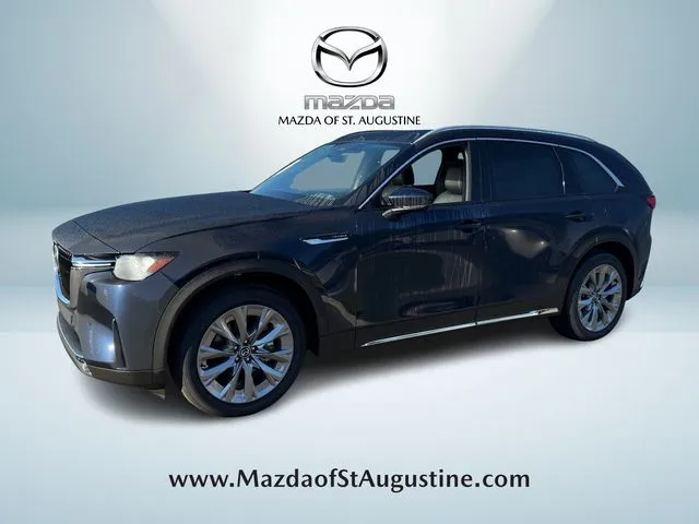 2026 Mazda CX-90 3.3 Turbo Premium Plus in Blue — front three-quarter view