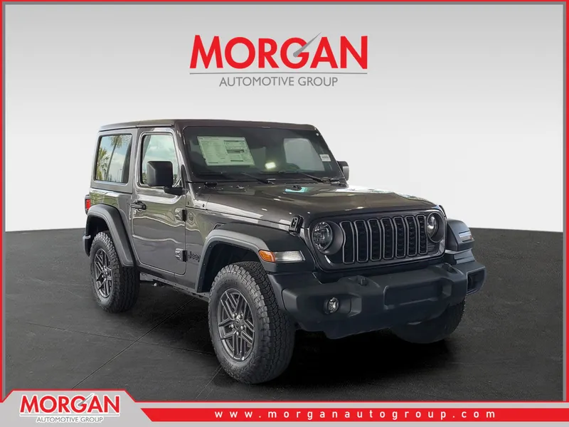 2026 Jeep Wrangler Sport S in Granite Crystal Metallic Clearcoat — front three-quarter view