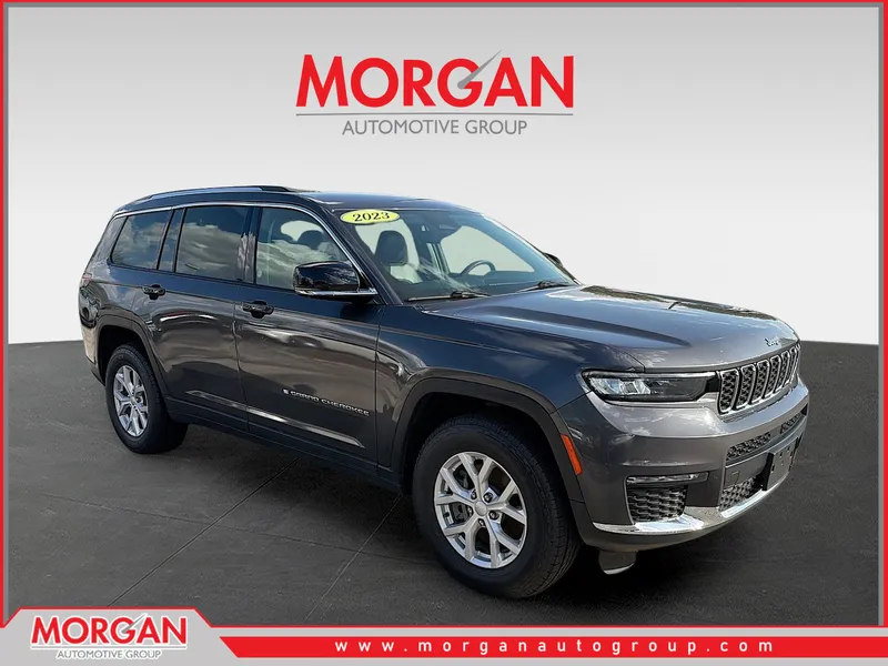 2023 Jeep Grand Cherokee L Limited in Baltic Gray Metallic Clearcoat — front three-quarter view