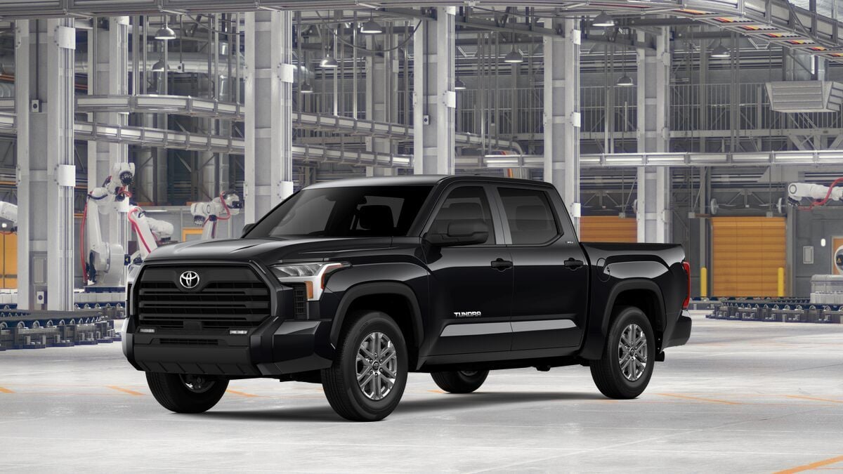 2026 Toyota Tundra SR5 in Midnight Black Metallic — front three-quarter view