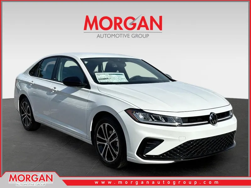 2026 Volkswagen Jetta Sport in White — front three-quarter view