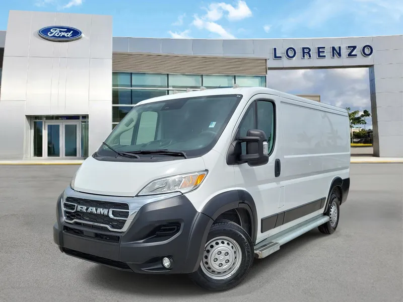 2025 RAM ProMaster Cargo Van Tradesman in Bright White Clearcoat — front three-quarter view