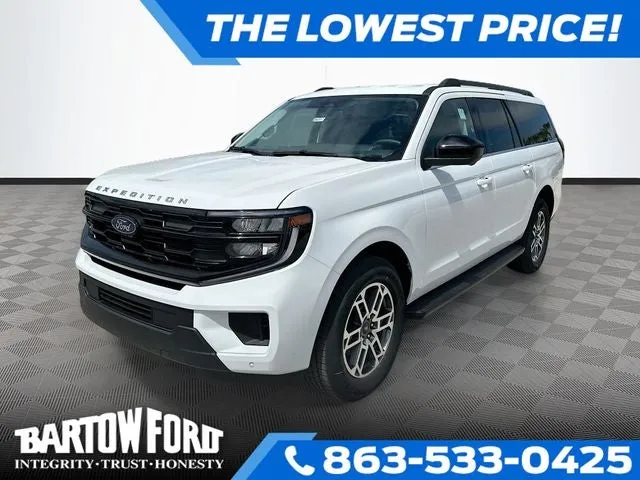 2026 Ford Expedition Max Active in Oxford White — front three-quarter view