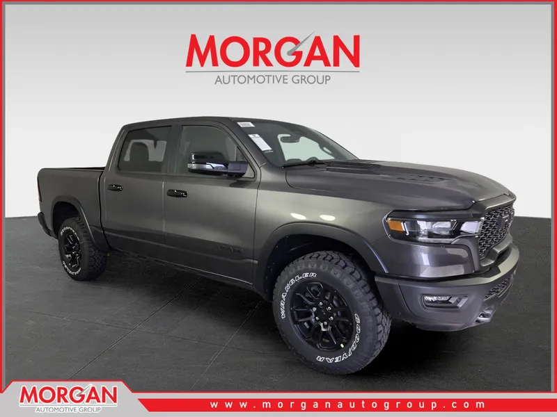 2026 Ram 1500 Rebel in Gray — front three-quarter view