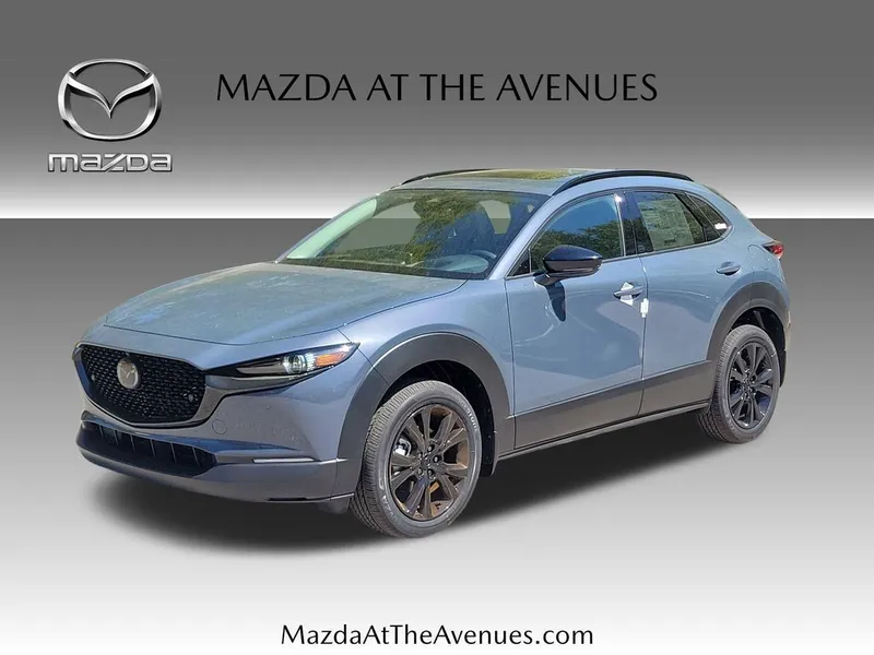 2026 Mazda CX-30 2.5 Turbo Premium Plus in Gray — front three-quarter view
