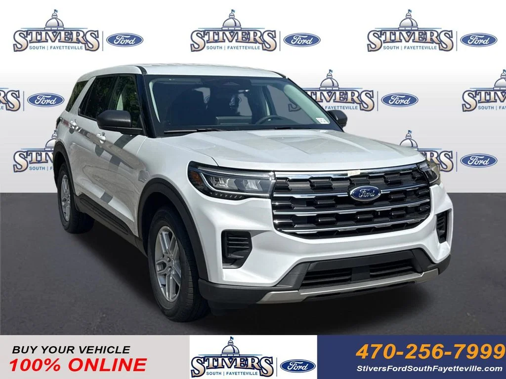 2026 Ford Explorer Active in White — front three-quarter view