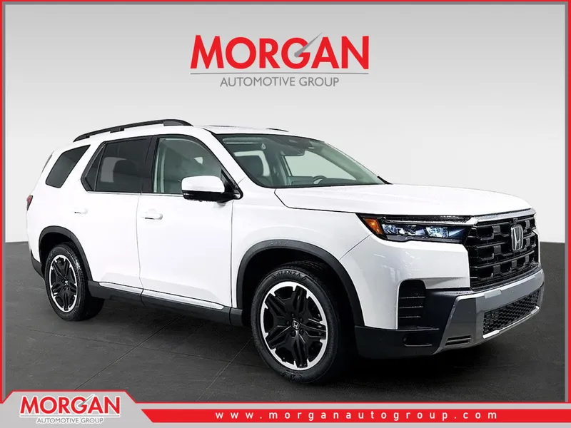 2026 Honda Pilot Touring S in Platinum White Pearl — front three-quarter view