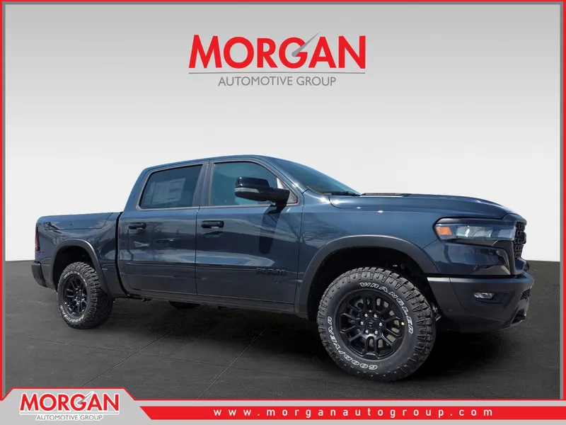 2026 Ram 1500 Rebel in Blue — front three-quarter view
