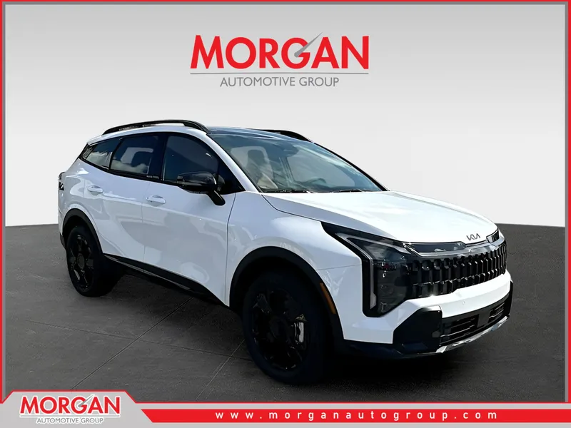 2026 Kia Sportage X-Line in White — front three-quarter view