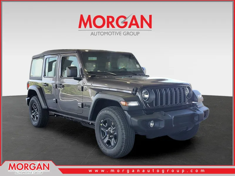 2026 Jeep Wrangler Sport in Granite Crystal Metallic Clearcoat — front three-quarter view