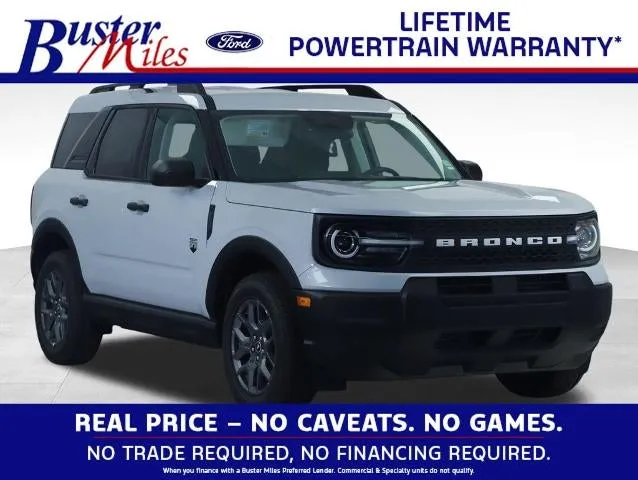 2026 Ford Bronco Sport Big Bend in Space White Metallic — front three-quarter view