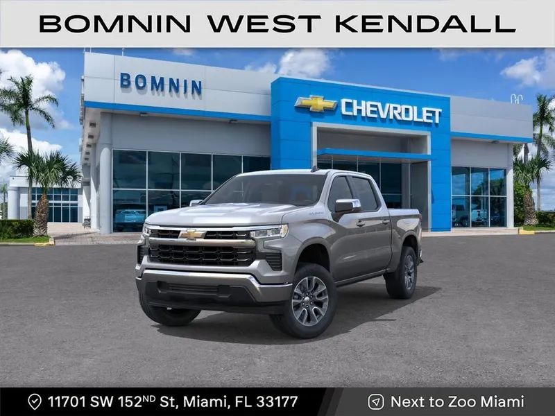 2026 Chevrolet Silverado 1500 LT in Sterling Gray Metallic — front three-quarter view