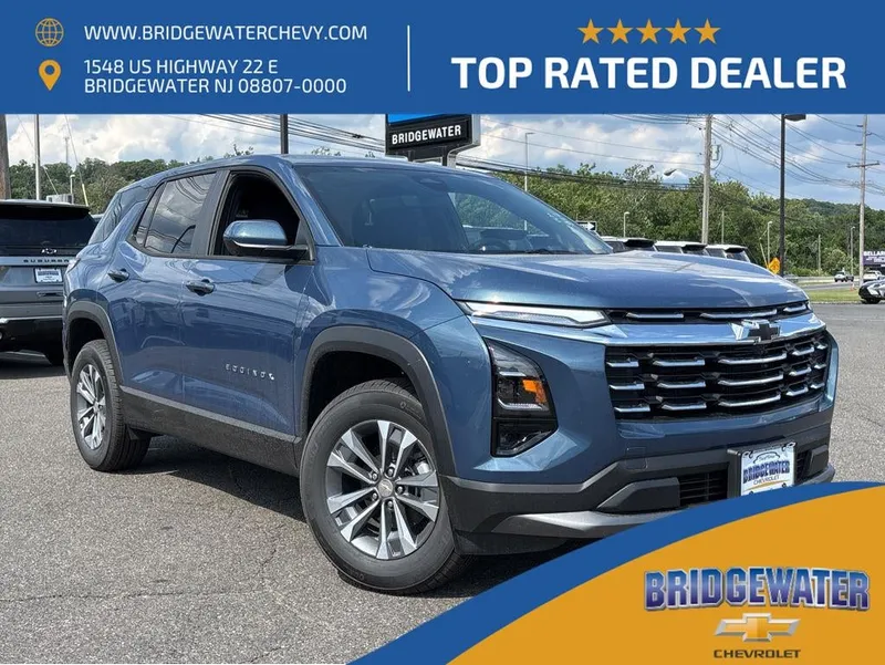 2026 Chevrolet Equinox LT in Lakeshore Blue Metallic — front three-quarter view