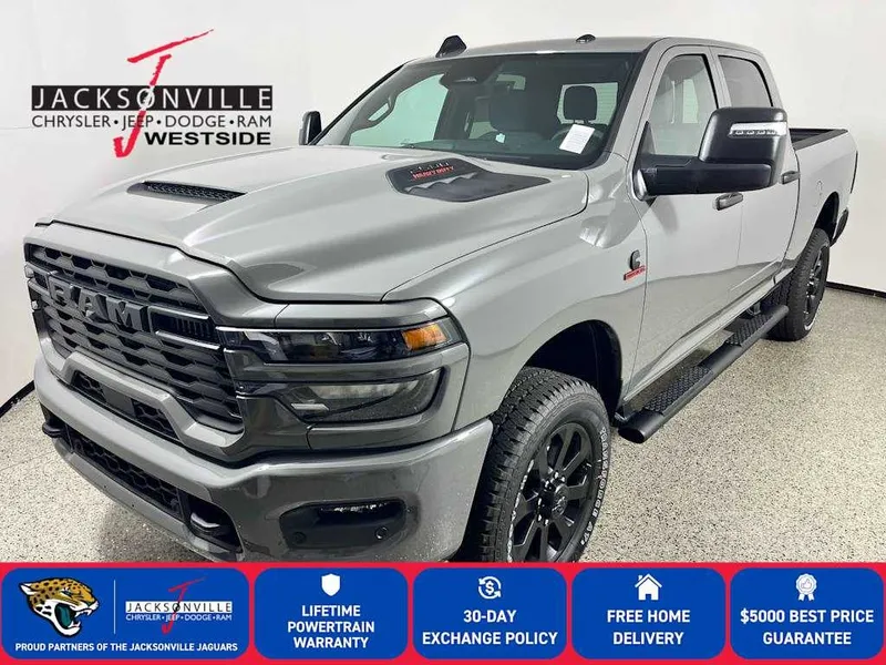 2026 RAM 2500 Black Express in Ceramic Gray Clear-Coat Exterior Paint — front three-quarter view