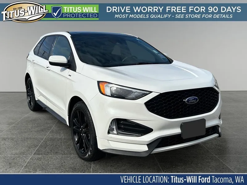 2022 Ford Edge ST Line in White Metallic — front three-quarter view
