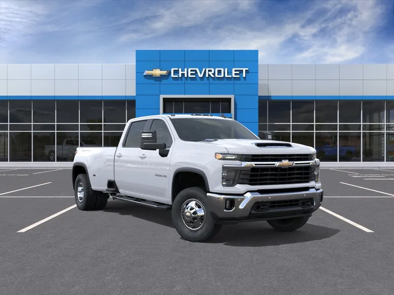 2026 Chevrolet Silverado 3500 HD LT DRW in Summit White — front three-quarter view