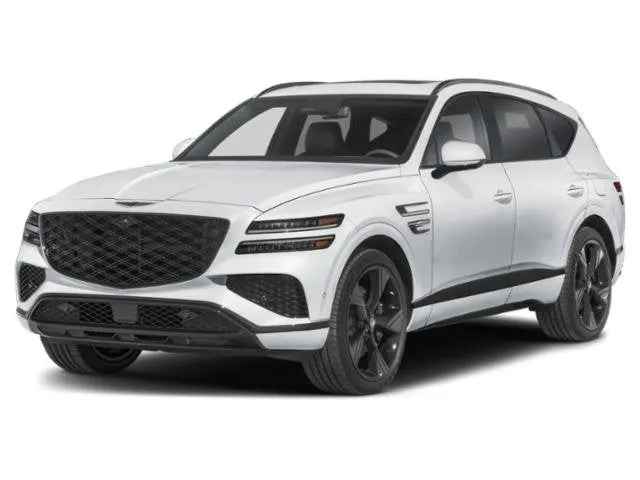 2026 Genesis GV80 3.5T Prestige Black in Uyuni White — front three-quarter view