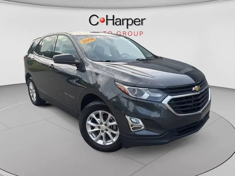 2018 Chevrolet Equinox LS in Nightfall Gray Metallic — front three-quarter view
