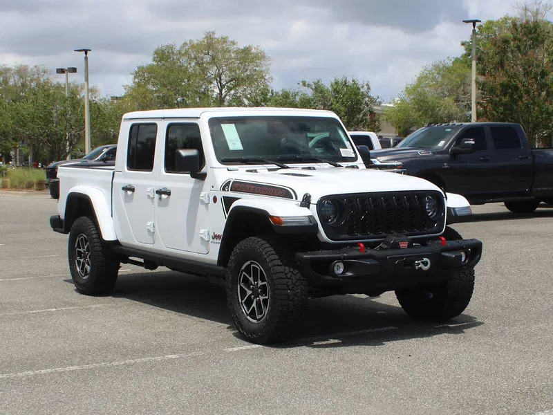 2026 Jeep Gladiator Shadow Ops in Bright White Clear-Coat Exterior Paint — front three-quarter view