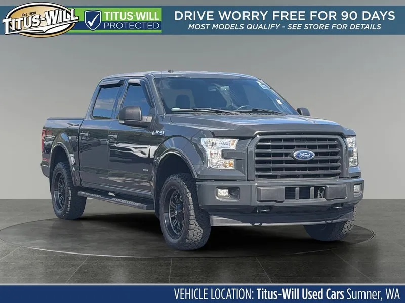 2017 Ford F-150 XLT in Grey — front three-quarter view