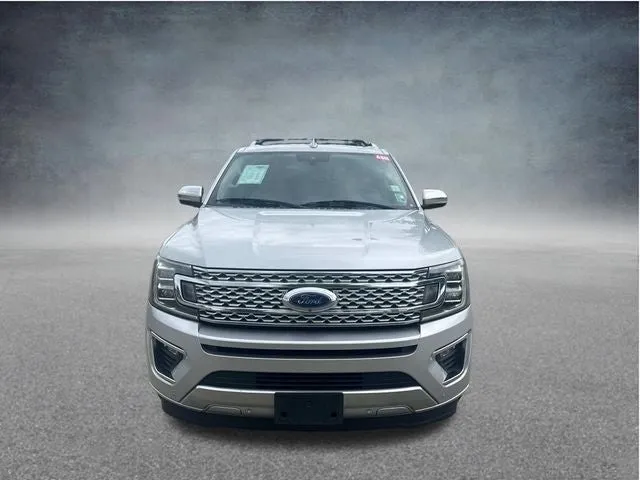 2019 Ford Expedition Max Platinum in Ingot Silver — front three-quarter view