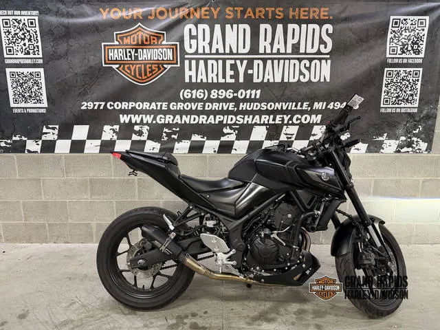 2021 Yamaha MT-03 — front three-quarter view