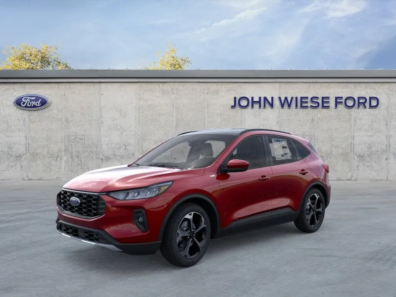 2026 Ford Escape ST LINE AWD in Rapid Red Rr — front three-quarter view