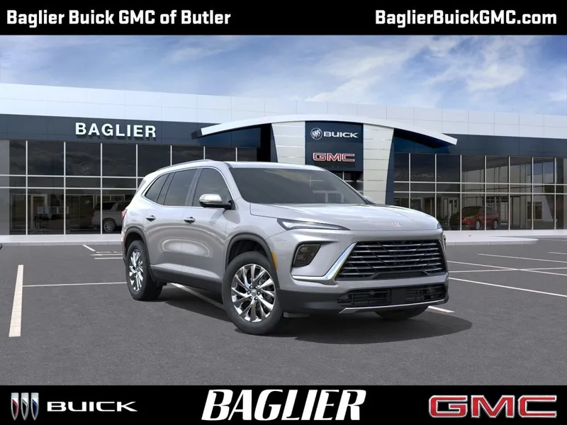 2026 Buick Enclave Preferred in Moonstone Gray Metallic — front three-quarter view