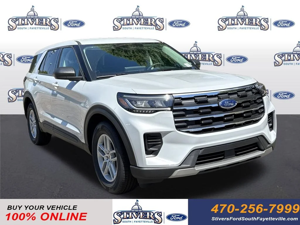 2026 Ford Explorer Active in White — front three-quarter view
