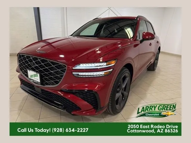 2026 Genesis GV70 3.5T Sport Prestige in Red — front three-quarter view
