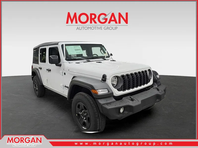 2026 Jeep Wrangler Sport in Bright White Clearcoat — front three-quarter view