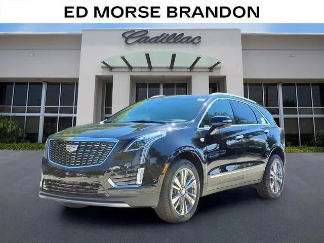 2026 Cadillac XT5 Premium Luxury in Stellar Black Metallic — front three-quarter view