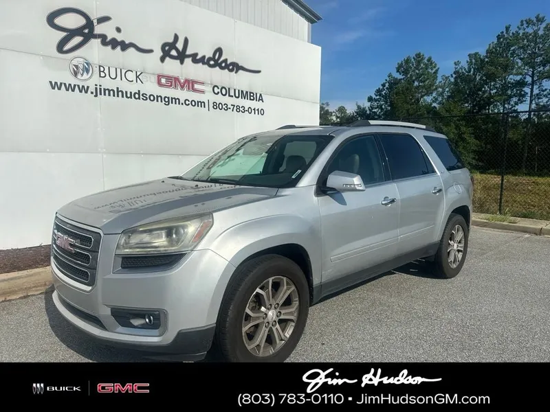 2014 GMC Acadia SLT-1 in Quicksilver Metallic — front three-quarter view