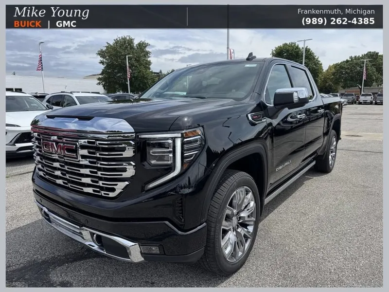 2026 GMC Sierra 1500 Denali in Onyx Black — front three-quarter view
